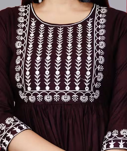 New Trendy Embroidery Gaithering Anarkali kurtis