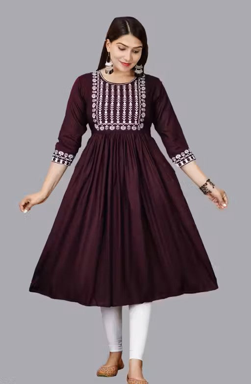 New Trendy Embroidery Gaithering Anarkali kurtis