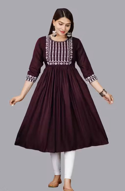 New Trendy Embroidery Gaithering Anarkali kurtis