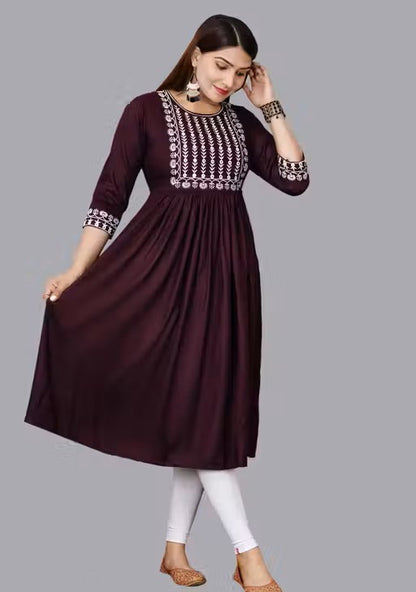 New Trendy Embroidery Gaithering Anarkali kurtis